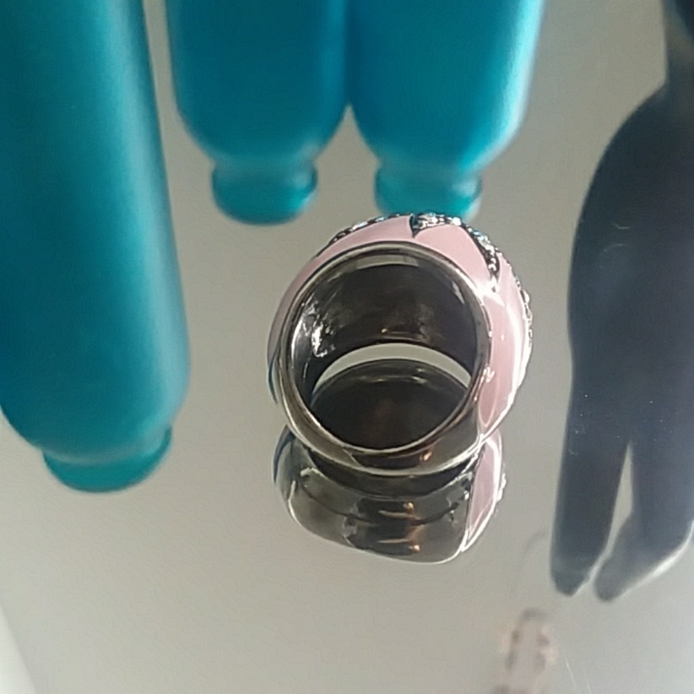 Pink and turquoise starburst ring - Picture 4 of 4